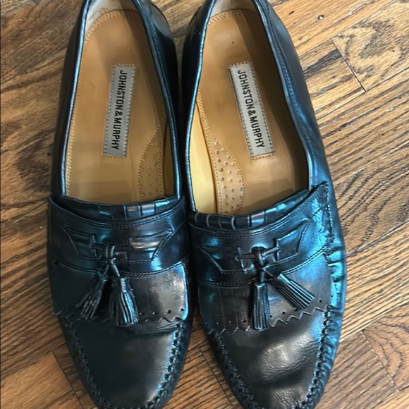 Johnston Murphy Black Tassel Loafers - Main Image